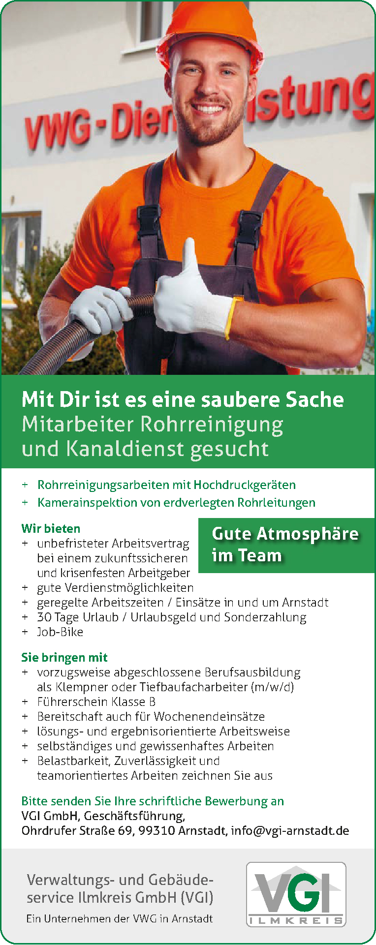 VGI Stellenanzeige Maler Bodenleger